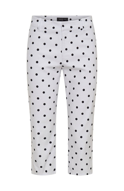 Day For It Capri Pants White/Black Polka Dot