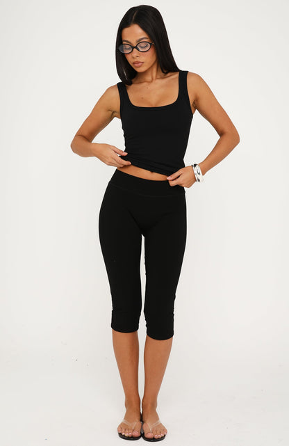 Focus On The Good Capri Pants Black