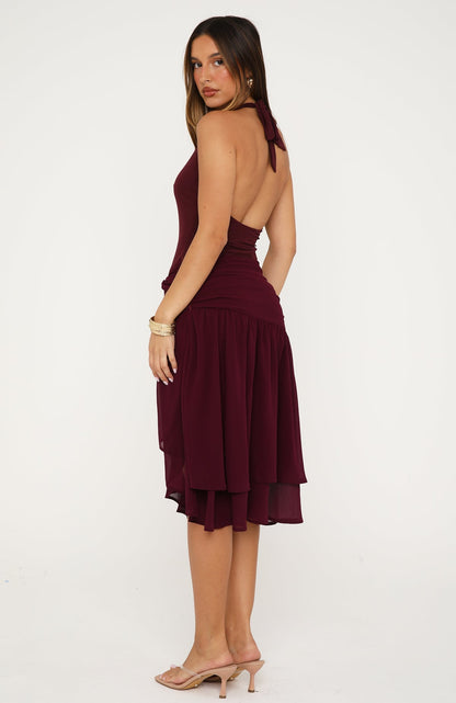 Look Twice Midi Dress Plum