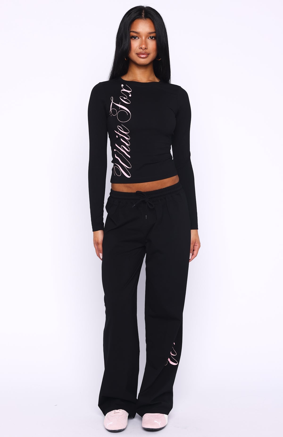 Luxurious Girl Long Sleeve Baby Tee Black