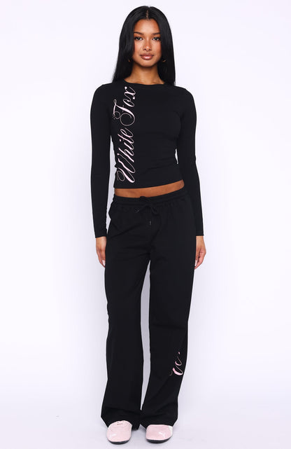 Luxurious Girl Long Sleeve Baby Tee Black
