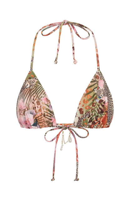 Opal Shore Bikini Top Feline Flora