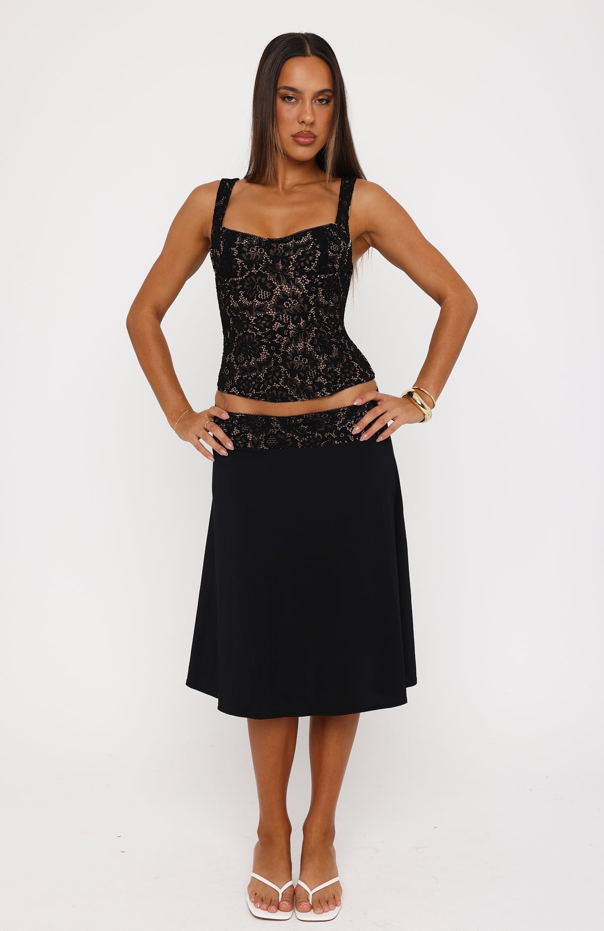 Promises Kept Lace Bustier Black