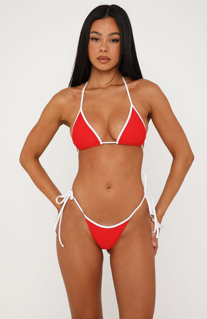 Marissa Bikini Top Poppy Red/White