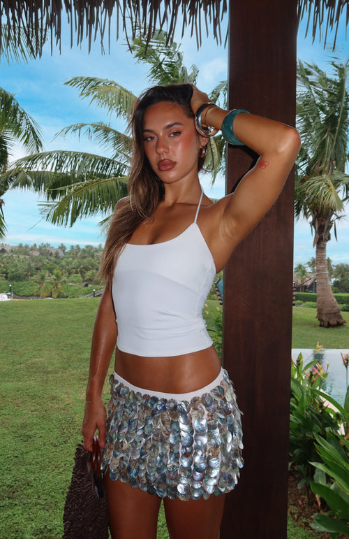 So Into You Shell Mini Skirt Natural