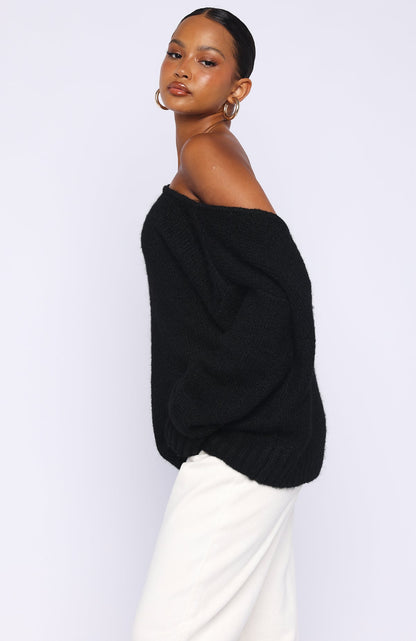 Softer Love Knit Sweater Black