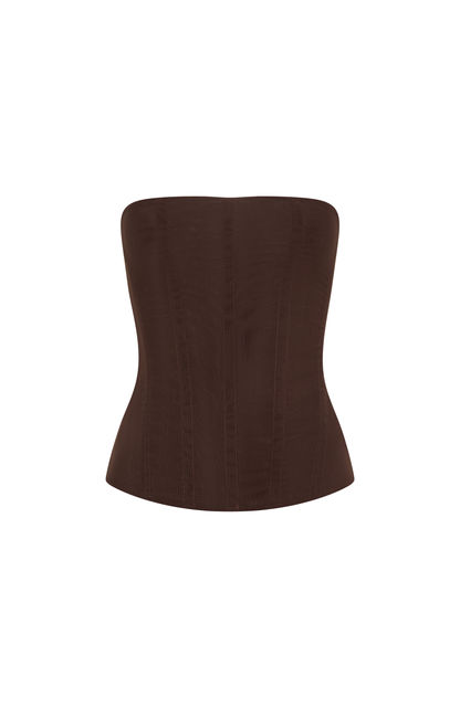 Tell Me A Secret Strapless Bustier Chocolate